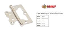 Maruf 10 cm Boyalı Yönsüz 2,5 mm Kelebek Menteşe