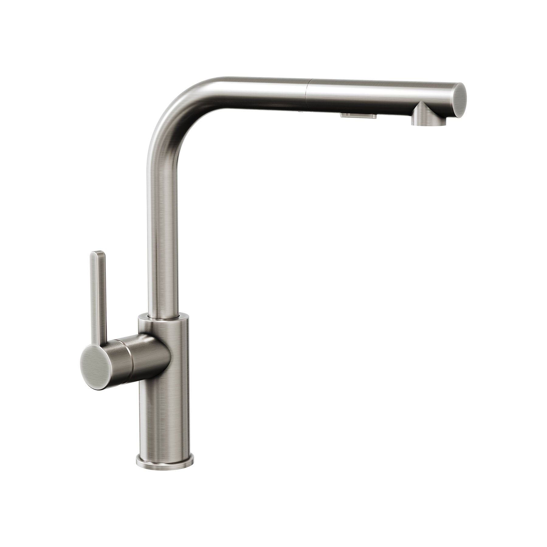 Eterno Spiralli Mutfak Bataryası L Tipi - Brushed Nickel PVD / 3/8