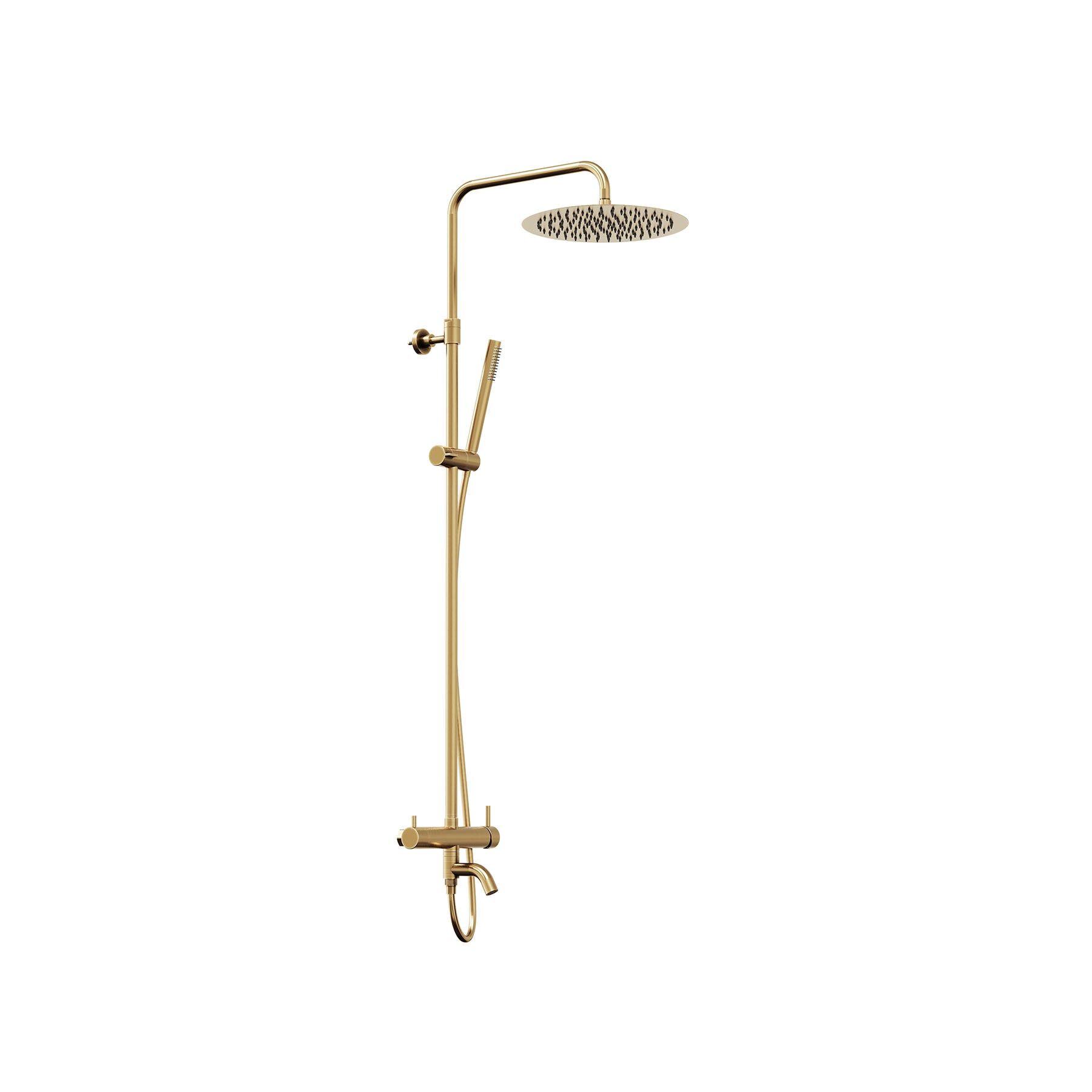Eterno Bataryalı Duş Seti 3 Yollu - Brushed Gold