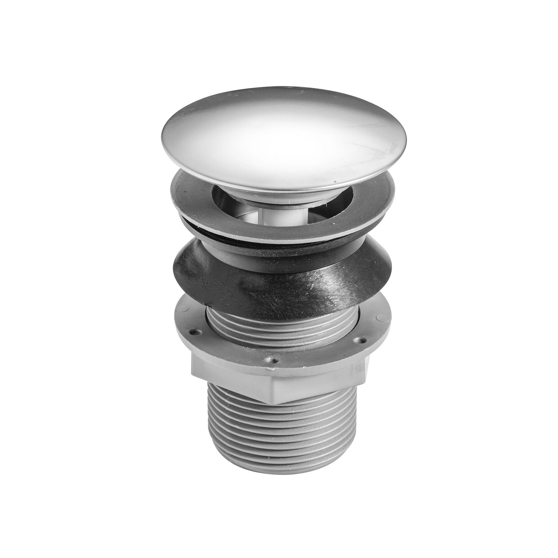 ST 01 Otomatik Sifon Tapası Plastik Gövde Metal Kapak - Chrome / w.Hole