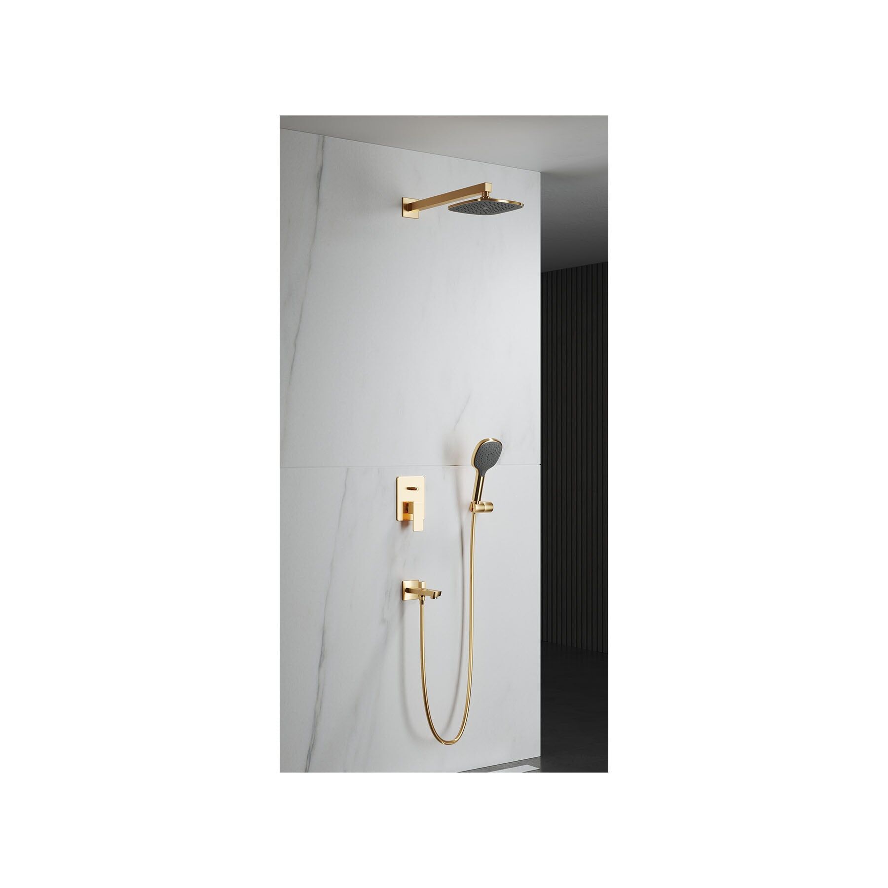 Bloc Comfort Ankastre Banyo Seti 2 Yollu - Brushed Gold