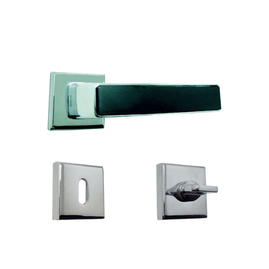 Nobel Amasya Krom-Matsiyah Kare Rozetli Kapı Kolu