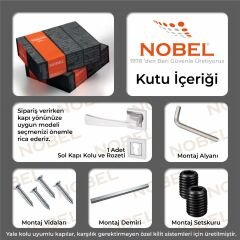 Konak Kapı Kolu Nikel İnox Kare Rozetli YALE SOL