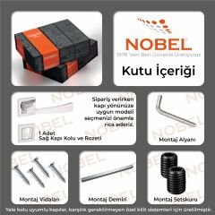 Konak Kapı Kolu Nikel İnox Kare Rozetli YALE SAĞ