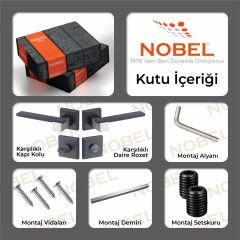 Hakkari Kapı Kolu Antrasit İnox Kare Rozetli WC