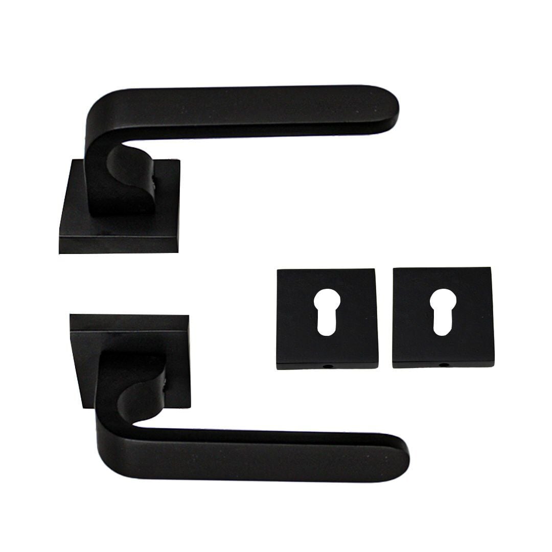 Nobel Ay Siyah Kare Rozetli Kapı Kolu