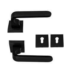 Nobel Ay Siyah Kare Rozetli Kapı Kolu