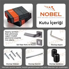 Massimo Kapı Kolu Naturel Titanyum Kare Rozetli YALE SOL