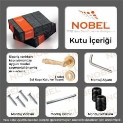 Pars Kapı Kolu Naturel Altın Daire Rozetli YALE SOL
