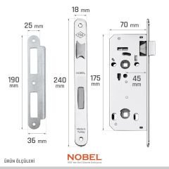 Sessiz Gömme Kilit Krom 40X23 Mm Oval Wc