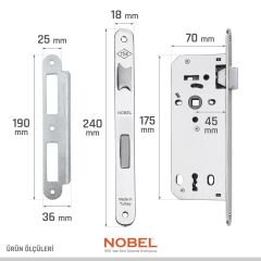 Sessiz Gömme Kilit Oda Krom 40X23 Mm Oval