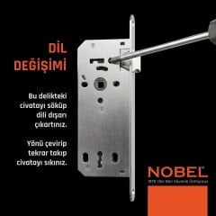 Sessiz Gömme Kilit Oda Krom 40X23 Mm Oval