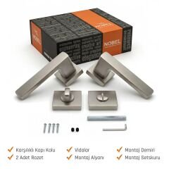 Alaca Kapı Kolu Kare Rozetli İnox WC