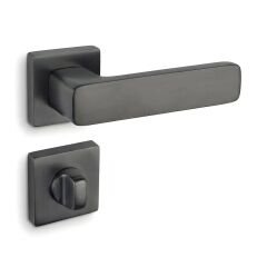 Alaca Kapı Kolu Titanyum Kare Rozetli WC