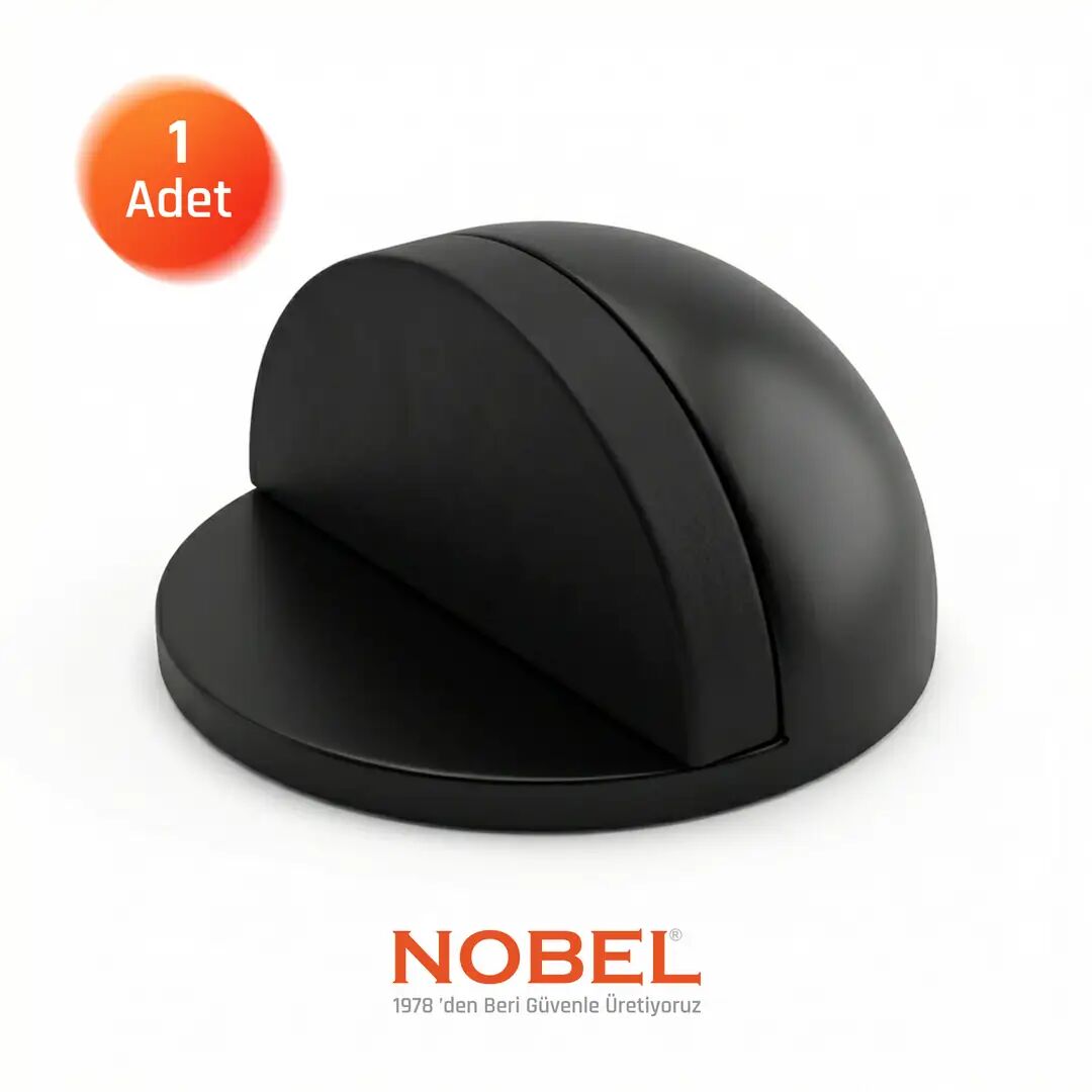 Yarımay Yapışkanlı Kapı Stoperi, Kapı Tamponu, Metal Kapı Stopu Durdurucu Tutucu Tutacağı Siyah