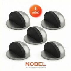 Nobel Yarımay Yapışkanlı Kapı Stoperi, Kapı Tamponu, Metal Kapı Stopu Durdurucu Tutucu Tutacağı İnox 5 Adet