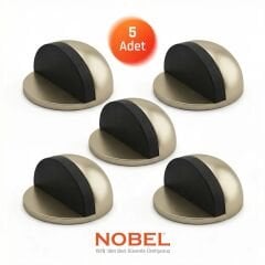 Nobel Yarımay Yapışkanlı Kapı Stoperi, Kapı Tamponu, Metal Kapı Stopu Durdurucu Tutucu Tutacağı Saten 5 Adet