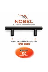 128 mm Metal Mobilya Kulpu – Mutfak Dolap Çekmece Kulpu, Dekoratif Kulp Seti (10 Adet) Mat Siyah