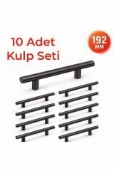 192 mm Metal Mobilya Kulpu – Mutfak Dolap Çekmece Kulpu, Dekoratif Kulp Seti (10 Adet) Titanyum