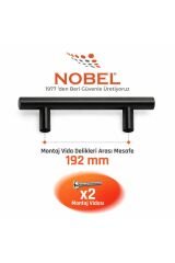 192 mm Metal Mobilya Kulpu – Mutfak Dolap Çekmece Kulpu, Dekoratif Kulp Seti (10 Adet) Mat Siyah