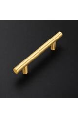 128 mm Metal Mobilya Kulpu – Mutfak Dolap Çekmece Kulpu, Dekoratif Kulp Seti (10 Adet) Mat Altın