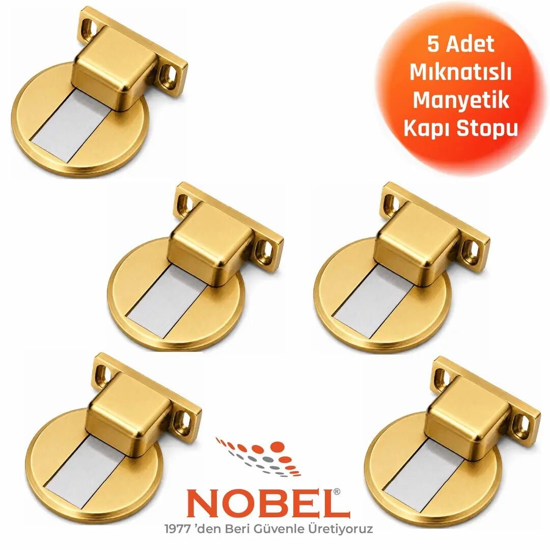Manyetik Mıknatıslı Kapı Stoperi Altın (Vidalı) 5 ADET