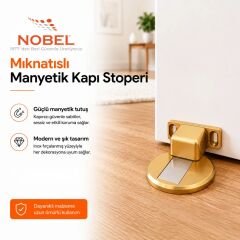 Manyetik Mıknatıslı Kapı Stoperi Altın (Vidalı) 5 ADET