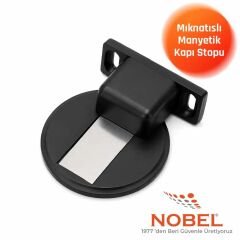 Manyetik Mıknatıslı Kapı Stoperi MatSiyah (Vidalı)