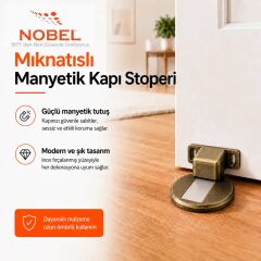 Manyetik Mıknatıslı Kapı Stoperi Antik Sarı (Vidalı)