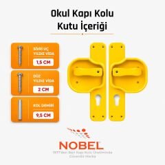 Okul Kapı Kolu –Kreş, Anaokulu ve Sınıf Kapıları İçin Çocuk Korumalı Emniyetli Dayanıklı Plastik Kapı Kolu - Sarı (5 adet)