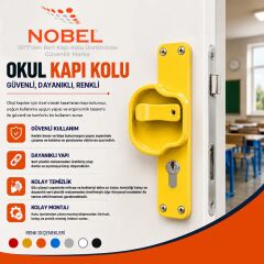 (10 adet) Okul Kapı Kolu –Kreş, Anaokulu ve Sınıf Kapıları İçin Çocuk Korumalı Emniyetli Dayanıklı Plastik Kapı Kolu - Sarı