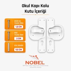 Okul Kapı Kolu –Kreş, Anaokulu ve Sınıf Kapıları İçin Çocuk Korumalı Emniyetli Dayanıklı Plastik Kapı Kolu - Beyaz (5 adet)