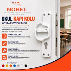 (10 adet) Okul Kapı Kolu –Kreş, Anaokulu ve Sınıf Kapıları İçin Çocuk Korumalı Emniyetli Dayanıklı Plastik Kapı Kolu - Beyaz