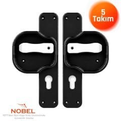 Okul Kapı Kolu –Kreş, Anaokulu ve Sınıf Kapıları İçin Çocuk Korumalı Emniyetli Dayanıklı Plastik Kapı Kolu - Siyah- Beyaz (5 adet)