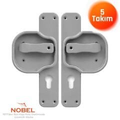 Okul Kapı Kolu –Kreş, Anaokulu ve Sınıf Kapıları İçin Çocuk Korumalı Emniyetli Dayanıklı Plastik Kapı Kolu - Gri (5 adet)