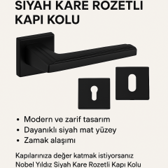 Nobel Bulut Siyah Kare Rozetli Kapı Kolu