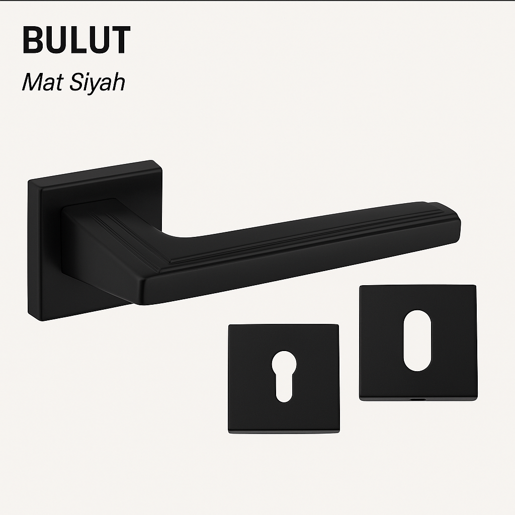 Nobel Bulut Siyah Kare Rozetli Kapı Kolu